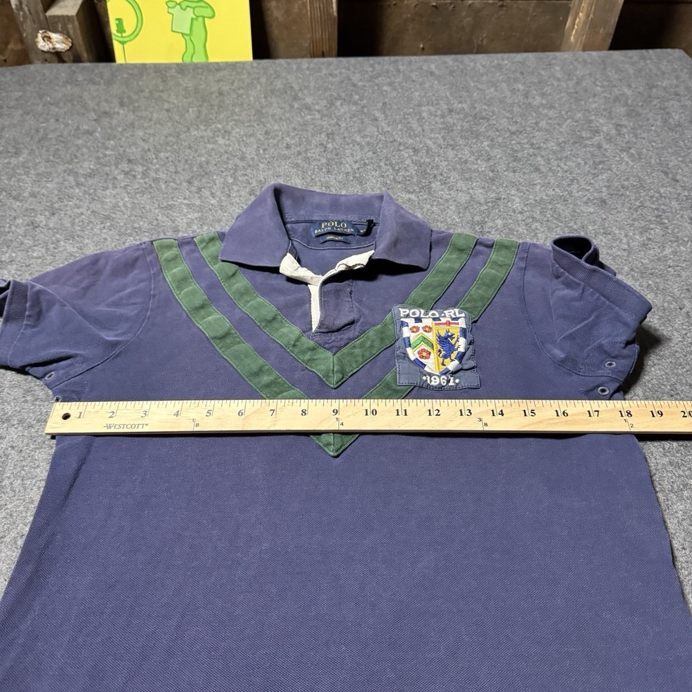 Polo Ralph Lauren Mens Rugby Short Sleeve Polo Shirt Size S Retro Grunge - Picture 9 of 10